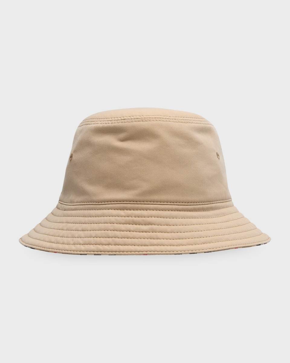 Kid's Reversible Check Bucket Hat, Size S-M